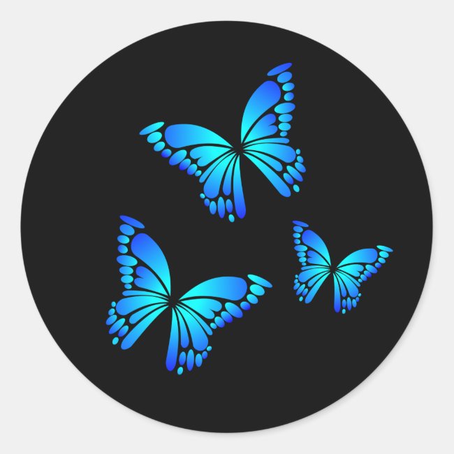 Blue Butterflies Stickers