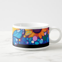 Blue Butterflies & Sunflowers Chili Bowl