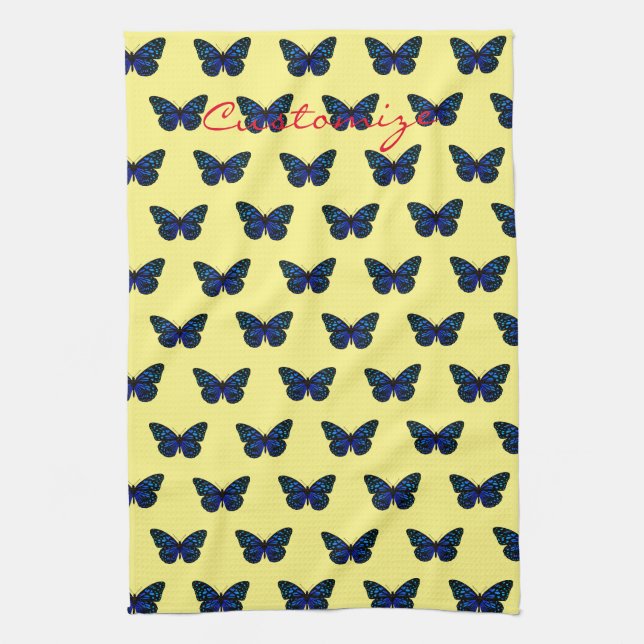 Blue butterflies Thunder_Cove  Kitchen Towel (Vertical)