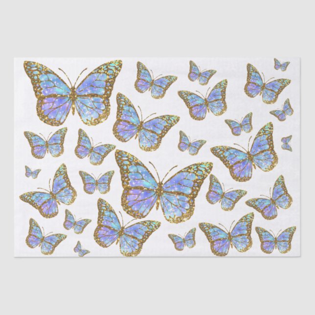 blue butterflies tissue paper (Front)