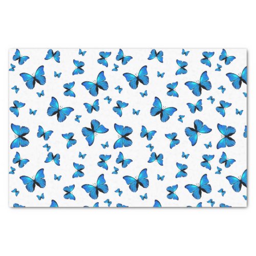 Blue butterflies tissue paper