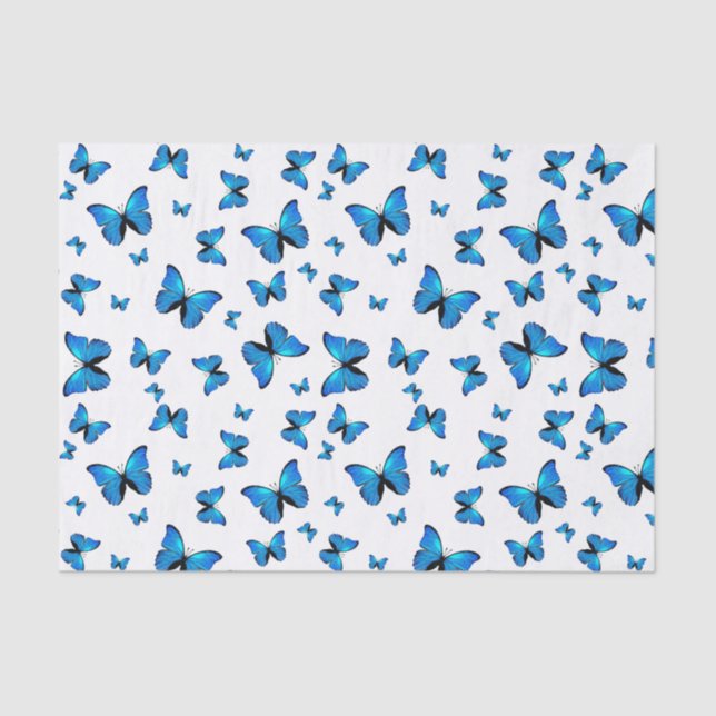 Blue butterflies tissue paper (Front)