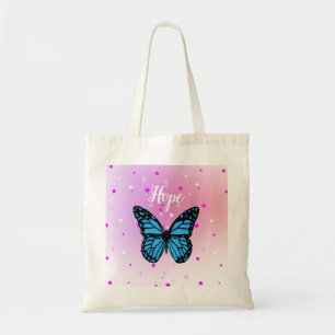 blue butterflies tote bag