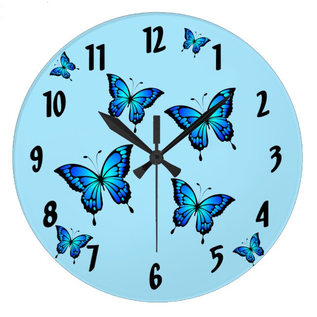 Blue Butterflies Wall Clock