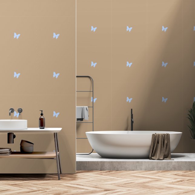 Blue Butterflies Wallpaper (Bathroom)