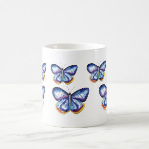 Blue Butterflies Watercolor Nature Insects Mug