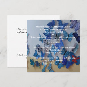 Blue Butterflies Wedding Invitation