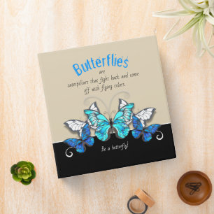 Blue Butterfly 3 Ring Binder