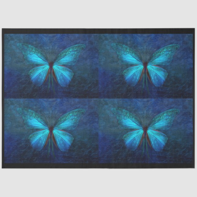 Blue Butterfly 4 Decoupage Tissue Paper (Front)