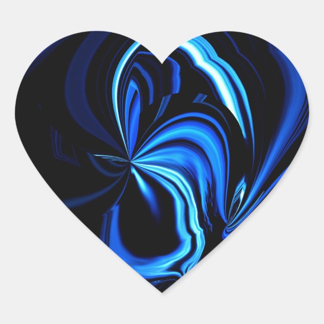 Blue Butterfly Abstract Heart Sticker (Front)