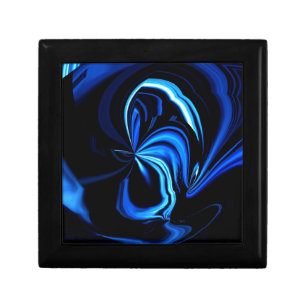 Blue Butterfly Abstract Jewelry Box