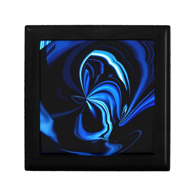 Blue Butterfly Abstract Jewelry Box (Front)