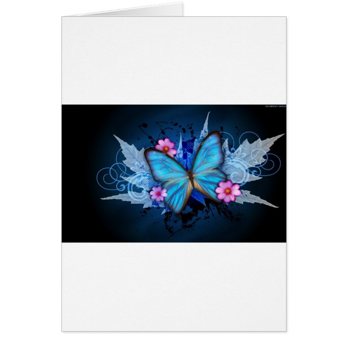 Blue Butterfly Abstract Greeting Card