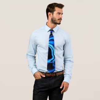 Blue Butterfly Abstract Neck Tie