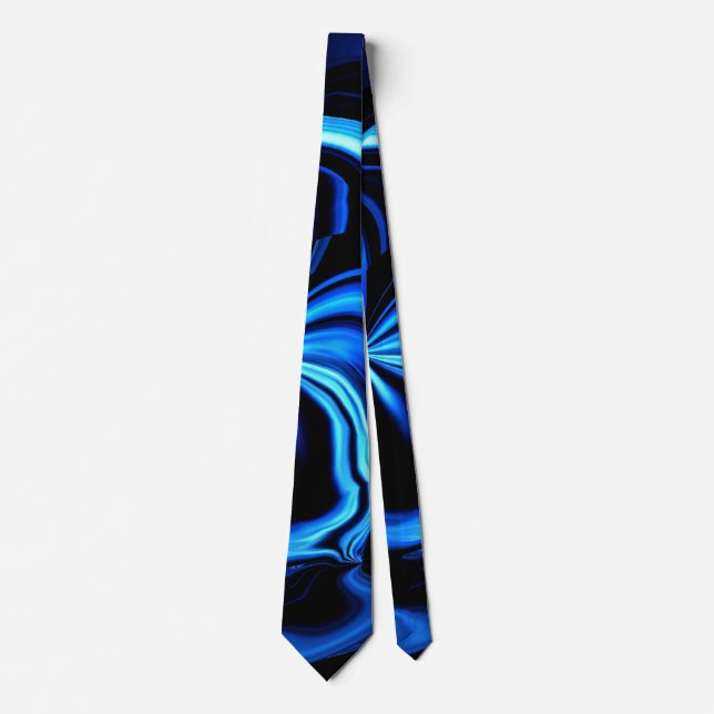 Blue Butterfly Abstract Neck Tie (Front)