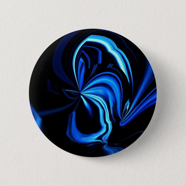 Blue Butterfly Abstract Pinback Button (Front)