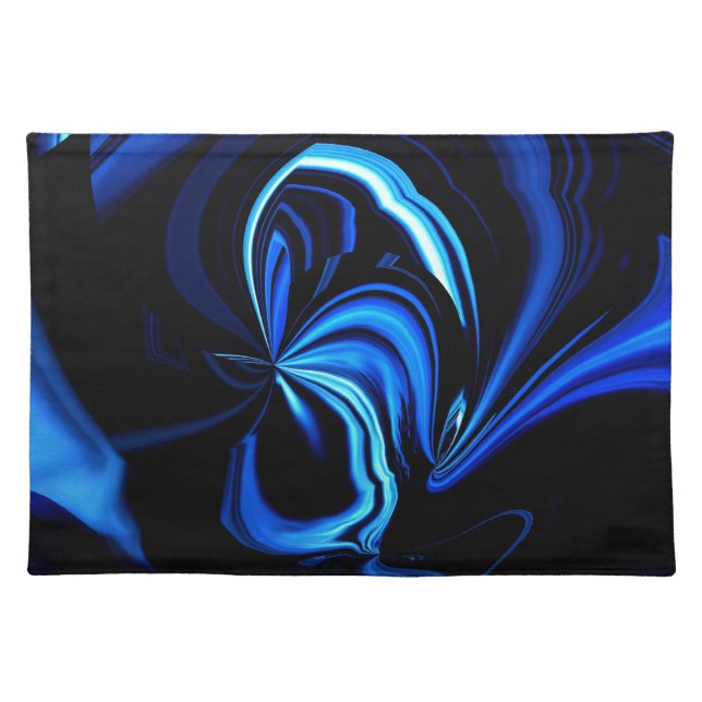 Blue Butterfly Abstract Placemat (Front)