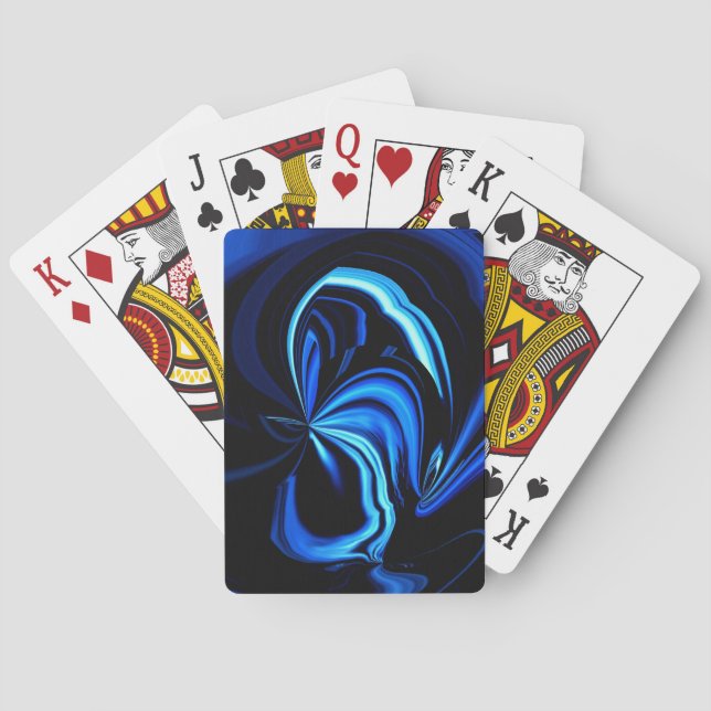 Blue Butterfly Abstract Poker Cards (Back)
