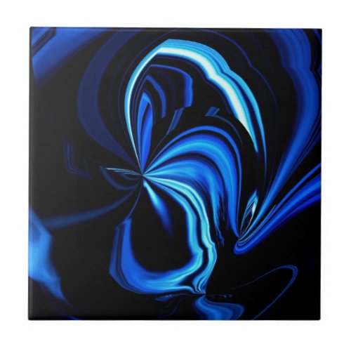 Blue Butterfly Abstract Tile