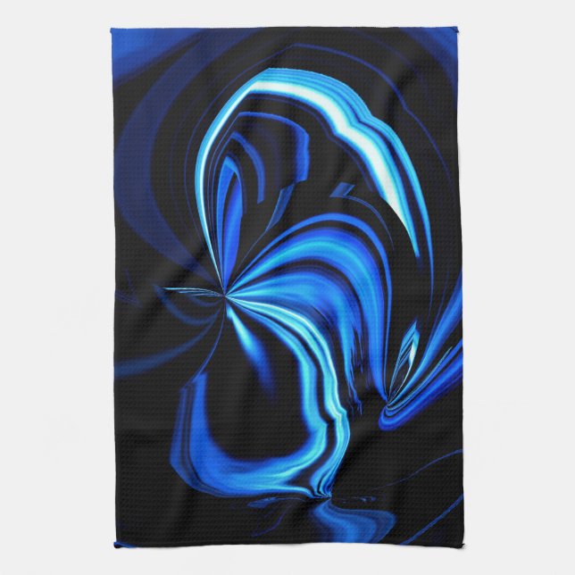 Blue Butterfly Abstract Towel (Vertical)