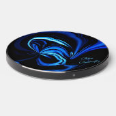 Blue Butterfly Abstract Wireless Charger (Front 2)