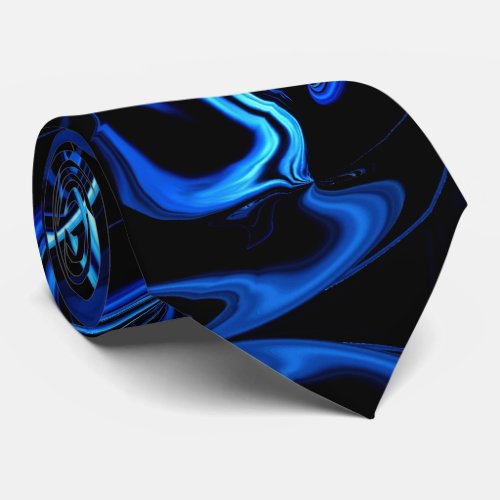 Blue Butterfly Abstract Wrapped Canvas Print Neck Tie