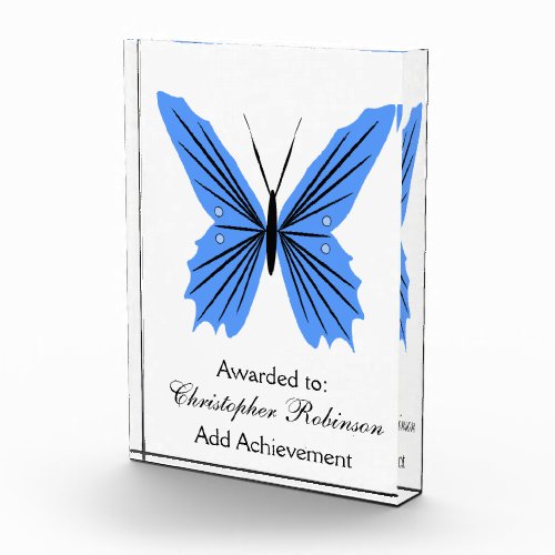Blue Butterfly Acrylic Award
