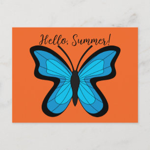 Blue Butterfly   Add Text Holiday Postcard