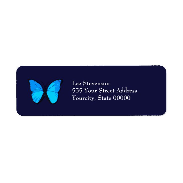 Blue Butterfly Address Label (Front)