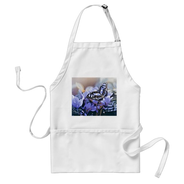Blue Butterfly Adult Apron (Front)