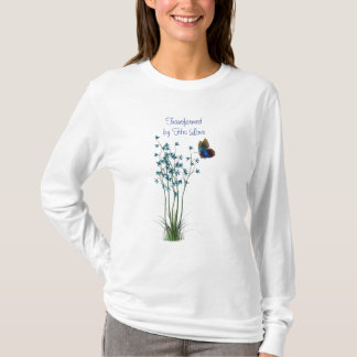 Blue Butterfly and Flowers with quote T-Shirt