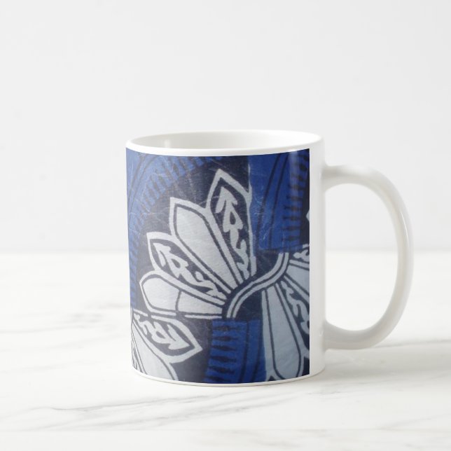 Blue butterfly Ankara Mug (Right)