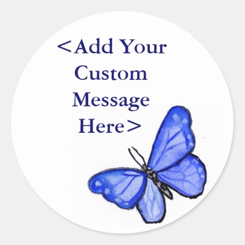 Blue Butterfly Art Label Stickers