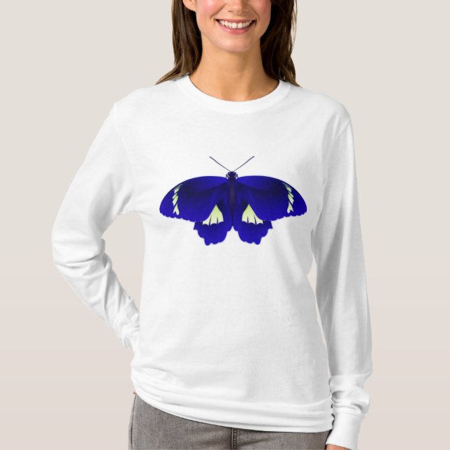 Blue Butterfly Art Monet T-Shirt (Front)