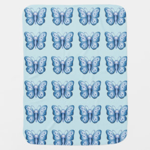 Blue Butterfly Baby Blanket