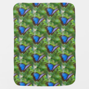 Blue Butterfly Baby Blanket