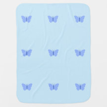 Blue Butterfly Baby Blanket