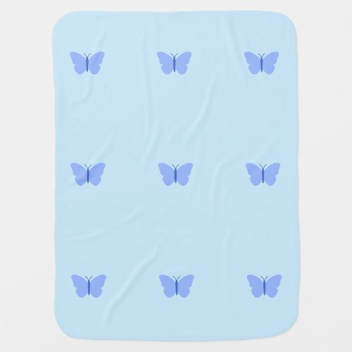 Blue Butterfly Baby Blanket