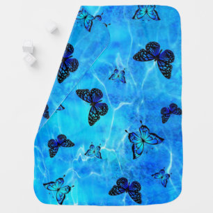 Blue Butterfly Baby Blanket