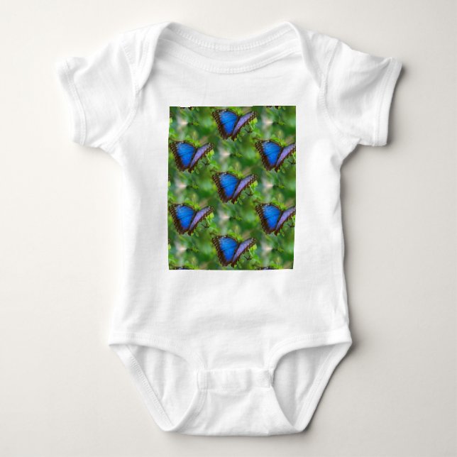 Blue Butterfly Baby Bodysuit (Front)