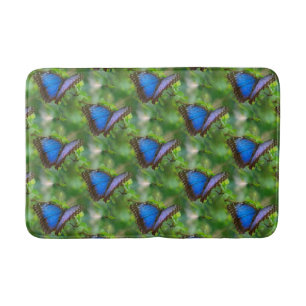 Blue Butterfly Bath Mat