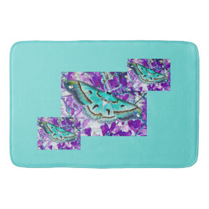 Blue Butterfly Bath Mat