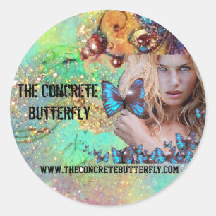 BLUE BUTTERFLY BEAUTY MAKEUP ARTIST 2 CLASSIC ROUND STICKER