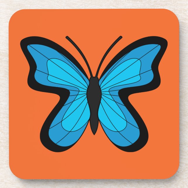 Blue Butterfly Beverage Coaster (Front)
