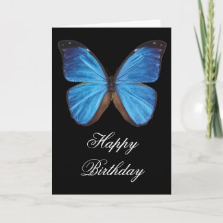 Blue Butterfly Birthday Greeting Card