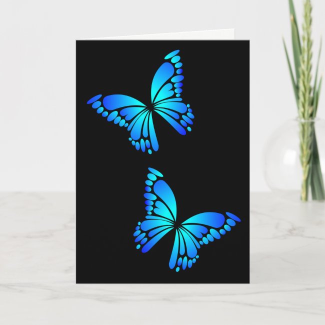 Blue Butterfly Blank Card