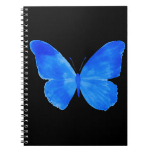Blue butterfly  (BLK BKGRD) Notebook
