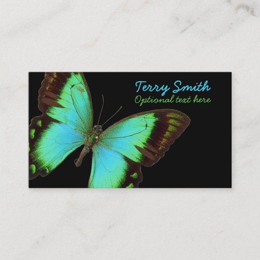 Customizable Blue Butterfly Business Card
