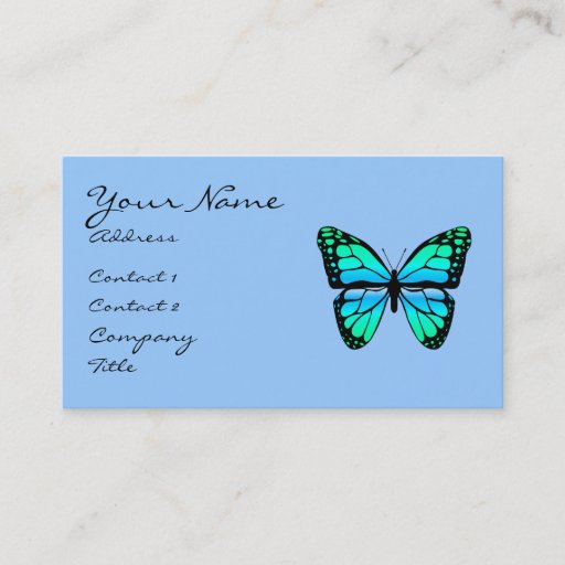 Customizable Blue Butterfly Business Card