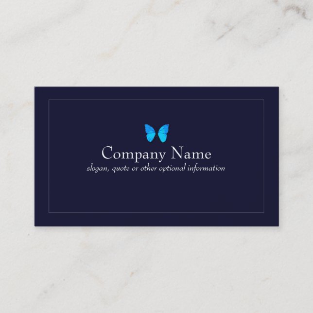 Blue Butterfly Business Navy Card (Front)